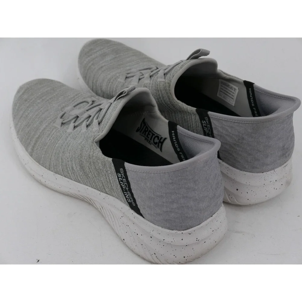 Skechers Ultra Flex 3 Slip-Ins Shoes Gray Slip On Athletic Sneakers Mens 11.5
